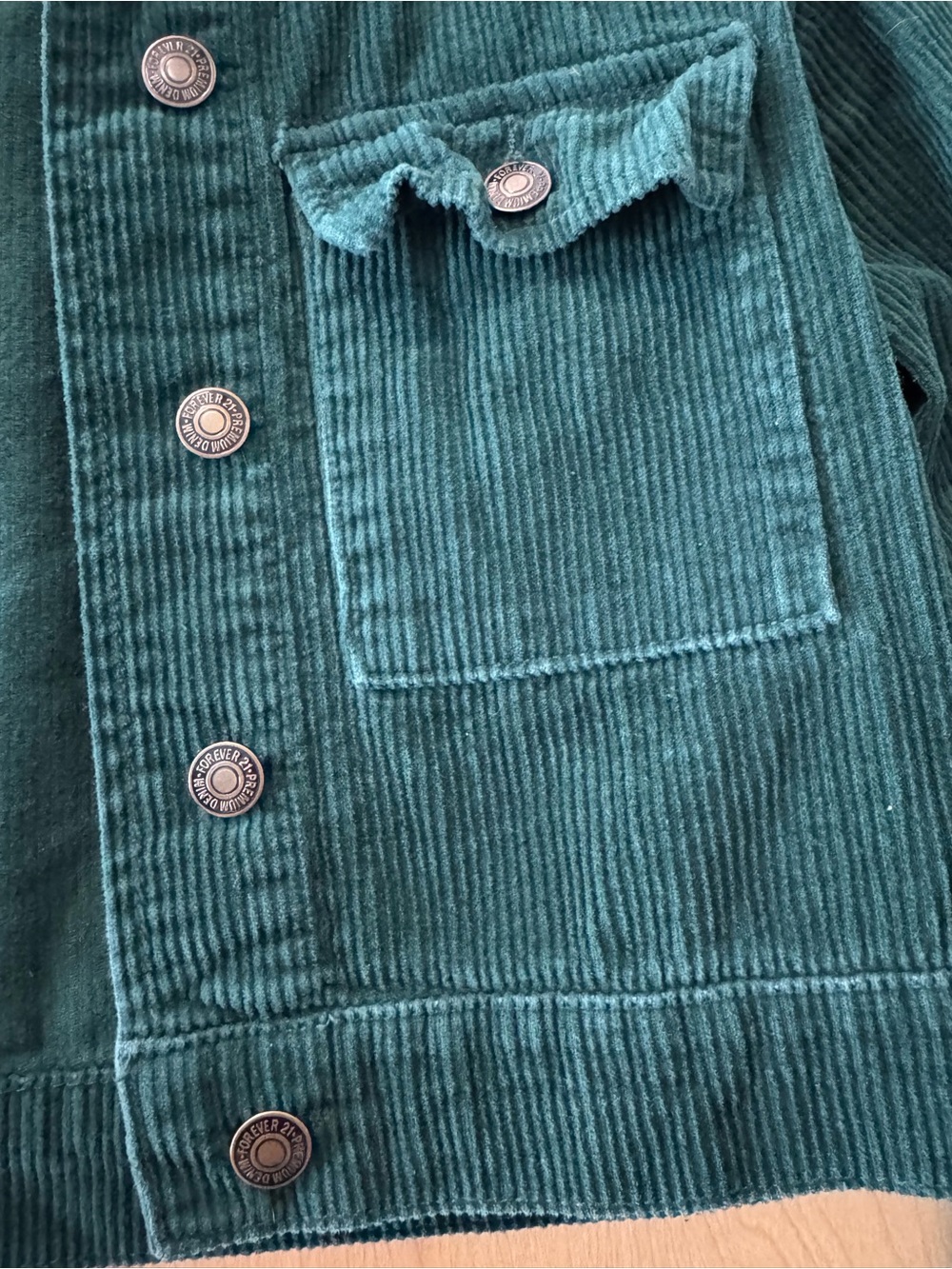Forever 21 Green Corduroy Cropped Jacket - Picture 2 of 4